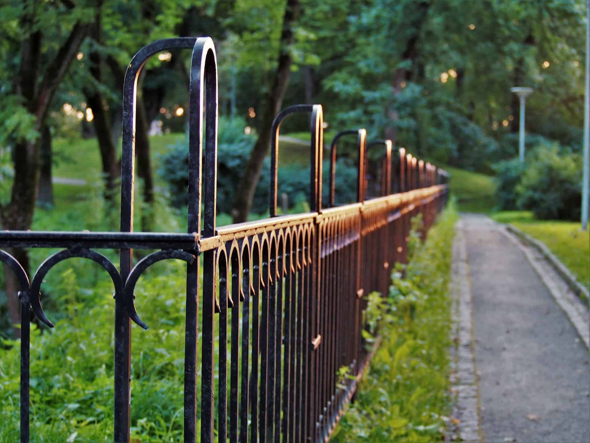 canva black metal fence